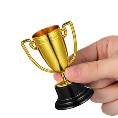 12Pcs Reusable Plastic Mini Sports Trophies Gold Silver Bronze for School Events
