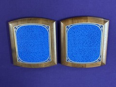 Wood Plaques (2) Blue Engraving Plates, Sports/Achievement Award 6 x 9 x 3/4″