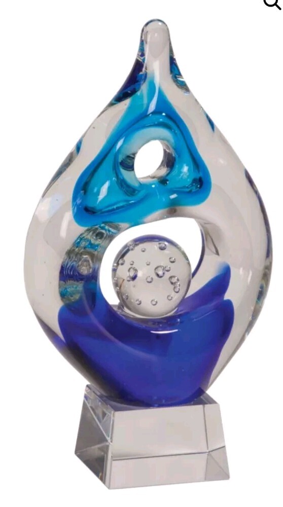 Awards Crystal Trophy Unengraved Sapphire 8.25 X6.5 Award No Engraved Plate 8lb