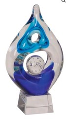 Awards Crystal Trophy Unengraved Sapphire 8.25 X6.5 Award No Engraved Plate 8lb