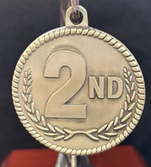 2” Antique Gold 2nd Place High Relief Medal (Please See All Photos)