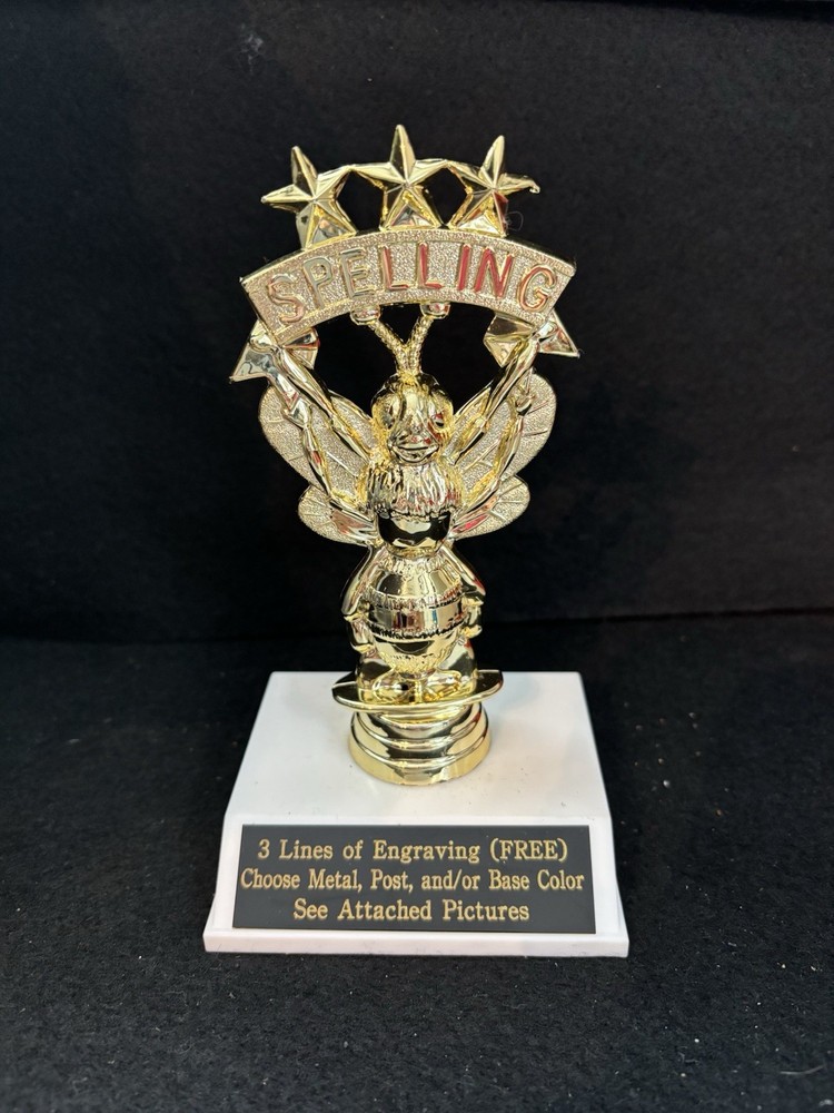 5 3/4″ Tall Spelling Bee Star Trophy (Please look at all pictures!)