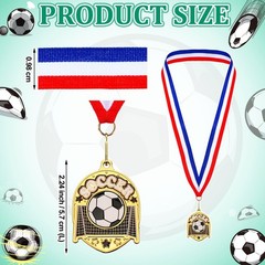 Loetere 12 Pcs Gold Award Medals Bulk 2.2 Inch Basketball Volleyball Royal