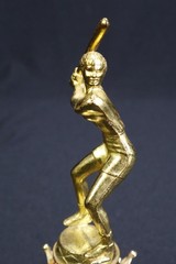 Vintage Girls Softball Trophy Marble Base Made In Italy Metal Figure On Crown