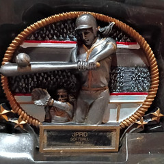 JPRO Softball Batter Trophy Silver Metal Engravable Personalized Award