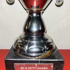 GENUINE METAL EUROPA GAMES TROPHY CUP – METAL ON MARBLE BASE – 16″ TALL