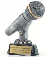 Silver Microphone Trophy / Engraved Karaoke Award (CM-99001) – DECADE AWARDS