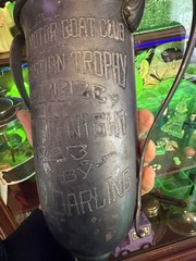 Antique 1923 Trophy Nautical Motor Boat 1st Place Cup Chicago Nelly Darling 10X7