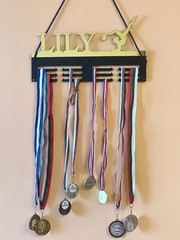 Personalized Gymnastics Medal Holder Custom Name Sport Hanger Display Rack Award