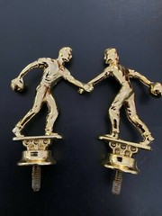 ONE NEW Gold Metal Man bowling trophy topper 3.5″