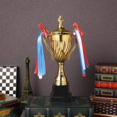 Metal Trophy Cup Golden Color for Sports Winner Celebration and Party Decor