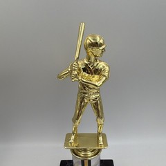 Baseball Trophy Lot of 3 Gold Plastic Topper Multicolor Column Black Base