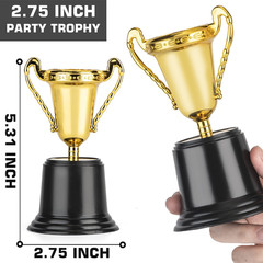 24 Pack Gold Award Trophy, 5 Inch Plastic Golden Mini Trophies Cup