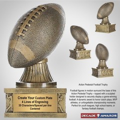 Custom Engraved Football Trophy – Action Pedestal Football Award – 6 Inch