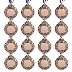 16Pcs Award Medals, Winner Award Trophy with Neck Ribbon, Bronze