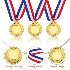 16Pcs Award Medals, Winner Award Trophy with Neck Ribbon, Gold