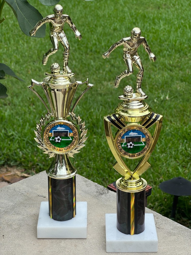 Soccer Trophy Set -2 Trophies-MVP & BEST Goalkeeper-13-14″-Engraved & Ships FREE