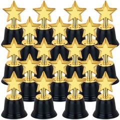 24-Pack Mini Star Trophy Awards 4.5″ – Plastic Gold Trophies for Parties/Awards
