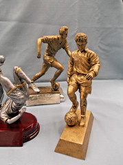 Male Soccer Resin Statues – Lot of 7 – Premium Mixed Styles – 8″ Tall