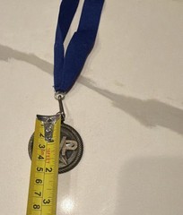 MVP Award Medal w Blue Ribbon Metal Trophy Medal Blank Back Sports Winner