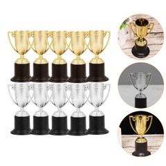 10PCS Trophy Toys Simulation Small Golden Trophy for Toddlers Presents Reward