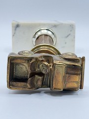 Vintage Brass Jeep Trophy with Wood and Marble Base – Made By GLALY