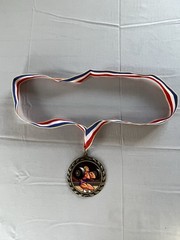 Crown Weightlifting Trophy Medal w/ Engraving Plate, Engravable, Personalized