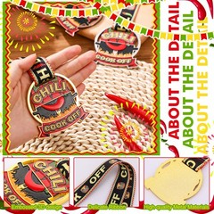 Equsion 3 Pcs Chili Cook Off Award Trophies Medals Prizes 1st 2nd 3rd Prizes…