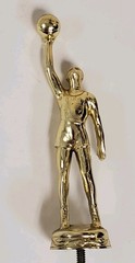 Male Basketball trophy figure metal, GOLD color, 6.25″ tall, gently used