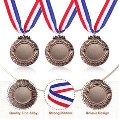 16Pcs Award Medals, Winner Prize Medal with Neck Ribbon, Bronze
