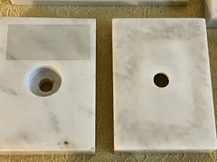 LOT of 13 Vintage White Carrara Italy Marble Trophy Base VARIOUS SIZES Repurpose