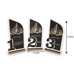 Trophy Award – CUSTOM – Chess – 1st 2nd 3rd Place – 9×5 Inches