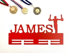 Personalized Gymnastics Medal Holder Custom Name Metal Hanger Display Rack Award