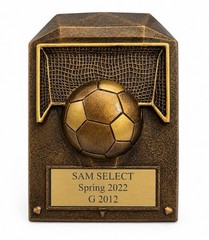 Vintage Soccer Trophy Plaque Wall Award Bronze Finish Sam Select 2022 Rare