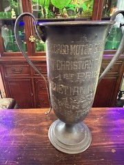 Antique 1923 Trophy Nautical Motor Boat 1st Place Cup Chicago Nelly Darling 10X7