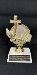 6″ Religious Cross Wreath Trophy. (Please See All Photos)