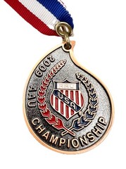 2009 AAU Championship Medal Red White Blue Ribbon Amateur Athletic Bronze Color