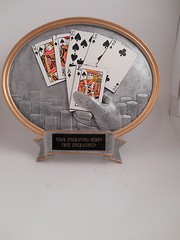 POKER/TEXAS HOLD EM CARDS RESIN OVAL TROPHY AWARD – FREE ENGRAVING!!!!