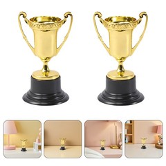 6Pcs Durable Plastic Kids Award Trophies Gold for Sports Competitions