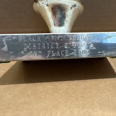 Vintage Softball Trophy 11 in Silver Metal Topper Engraved Marble Base 1984