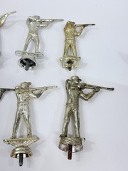 10Vtg Hunter Rifleman Trophy Topper Silver Tone Metal Trapshooter Hunting Award