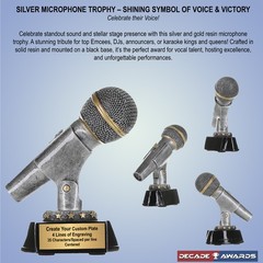 Silver Microphone Trophy / Engraved Karaoke Award (CM-99001) – DECADE AWARDS