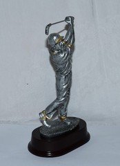 Male Golfer Golf Trophy Tournament Club Award Art Silver Gold Statue Sculpture