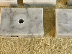 LOT of 13 Vintage White Carrara Italy Marble Trophy Base VARIOUS SIZES Repurpose