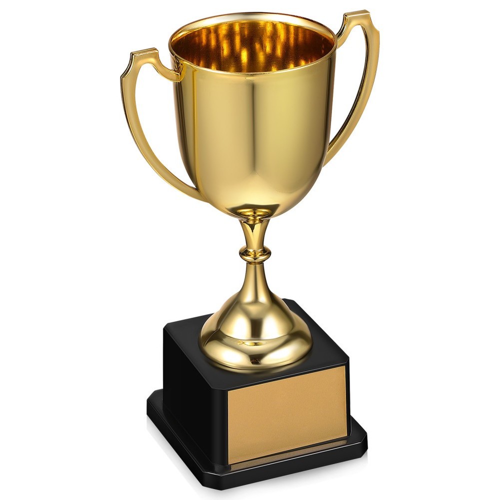 Golden Trophy for Sports and Party Awards with Stable Square Base Design