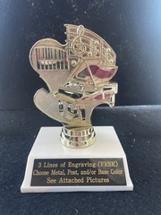 4 1/2” Sport Theme Piano Trophy. (Please See All Photos)