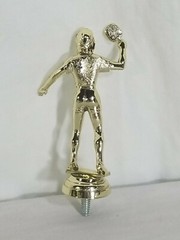 Vintage Gold Women’s Table Tennis Trophy Cake Topper 4½“