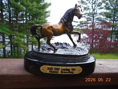 PJ Mene signed 2005 USEF Leading Horse Sire Hunter Breeding Trophy/Marble Base