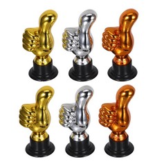 6Pcs Reusable Plastic Mini Thumb Trophies Assorted Colors for Kids Awards