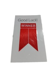 Special Olympics Good Luck! Winner Red Ribbon Attached To Card Let Me Win Oath